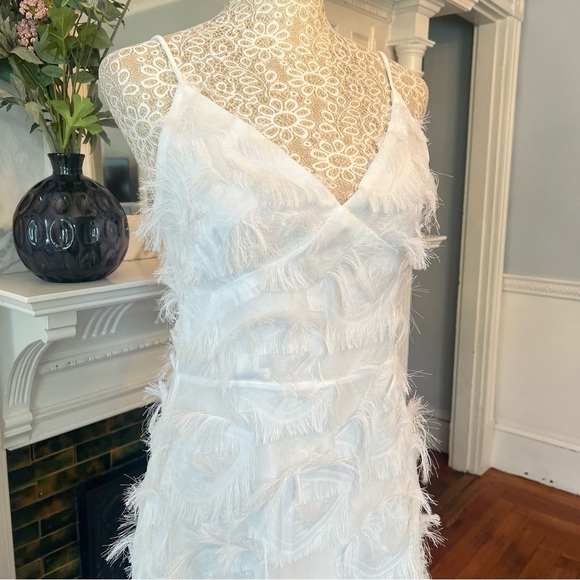 NWT ALL PRETTY GIRLS White Chaya Fringe Detail Maxi Dress Size Medium - Picture 6 of 13